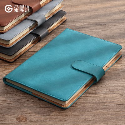 笔记本子简约ins风a5加厚工作商务办公记事本文艺精致复古b5日记本软皮学生A4活页读书笔记本定制可印logo