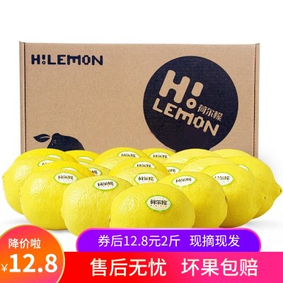 荷尔檬2斤四川安岳一级黄柠檬当季新鲜皮薄多汁水果整箱批发包邮