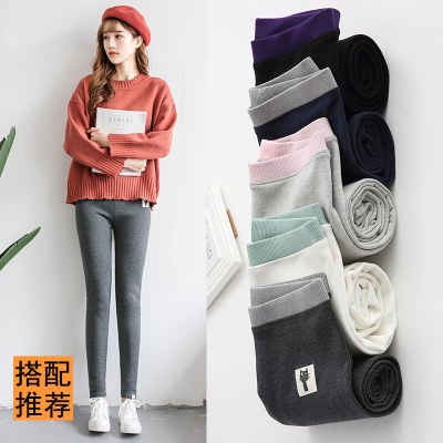 纯棉打底裤女外穿春秋款紧身白色加绒加厚冬保暖裤弹力秋裤秋冬季