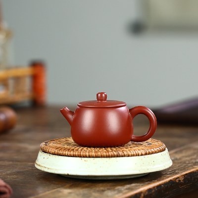 宜兴纯大口188孔大红袍 80CC小容量紫砂茶壶全手工宜兴市中式纯色
