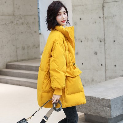 2021年新款爆款冬季韩版羽绒服女中长款时尚宽松收腰小个子厚外套