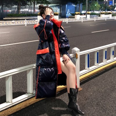 网红中长款长过膝亮面羽绒服女2021新款爆款冬时尚洋气韩国东大门