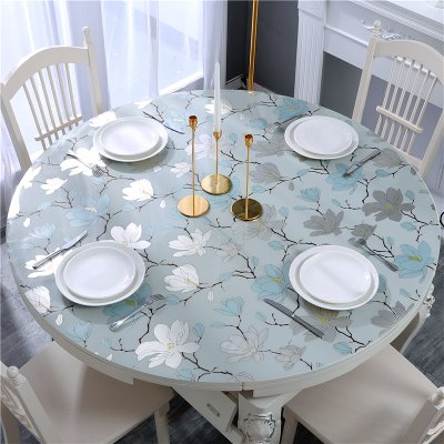圆桌桌布防水防油免洗PVC台布透明软塑料玻璃防烫圆形餐桌垫家用