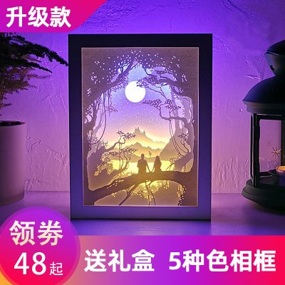 几禾光影纸雕灯diy材料包手工制作3D立体海贼王新年礼物生日创意